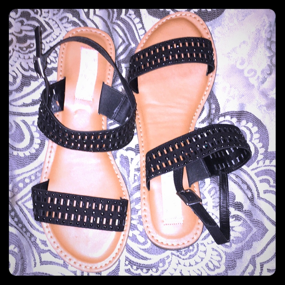 Black Studded Sandals
